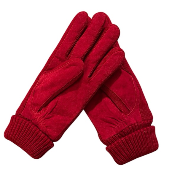 Thinsulate Red Suede Insulated Gloves - Picture 4 of 9